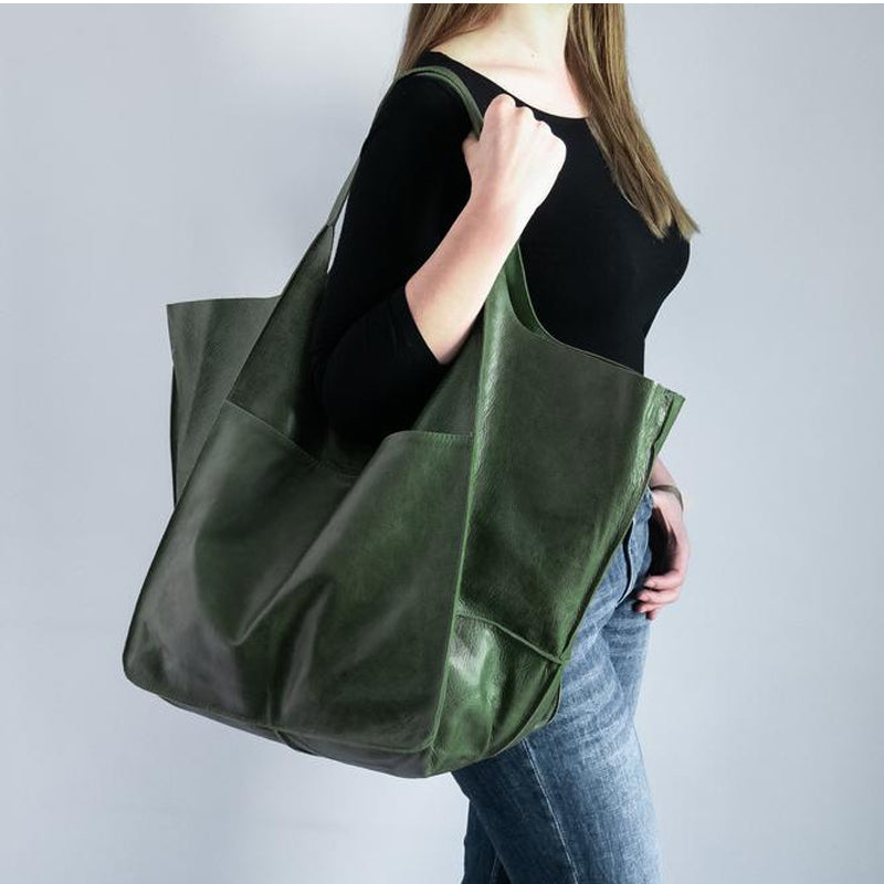 Olvoria | Oversized Leather Weekend Bags