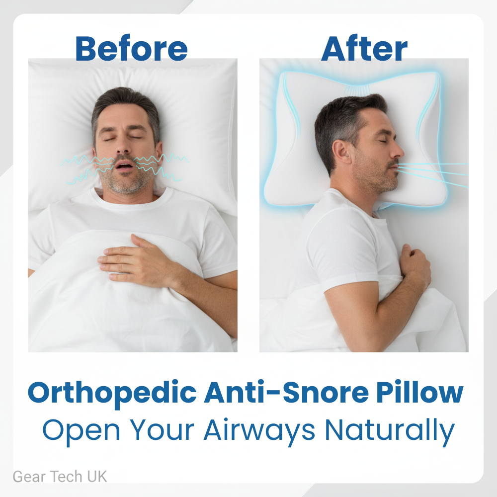 Olvoria | Pillow for Sleep Apnea & Snoring Relief – Ergonomic Memory Foam Anti-Snore Pillow for Better Breathing & Deep Sleep Support