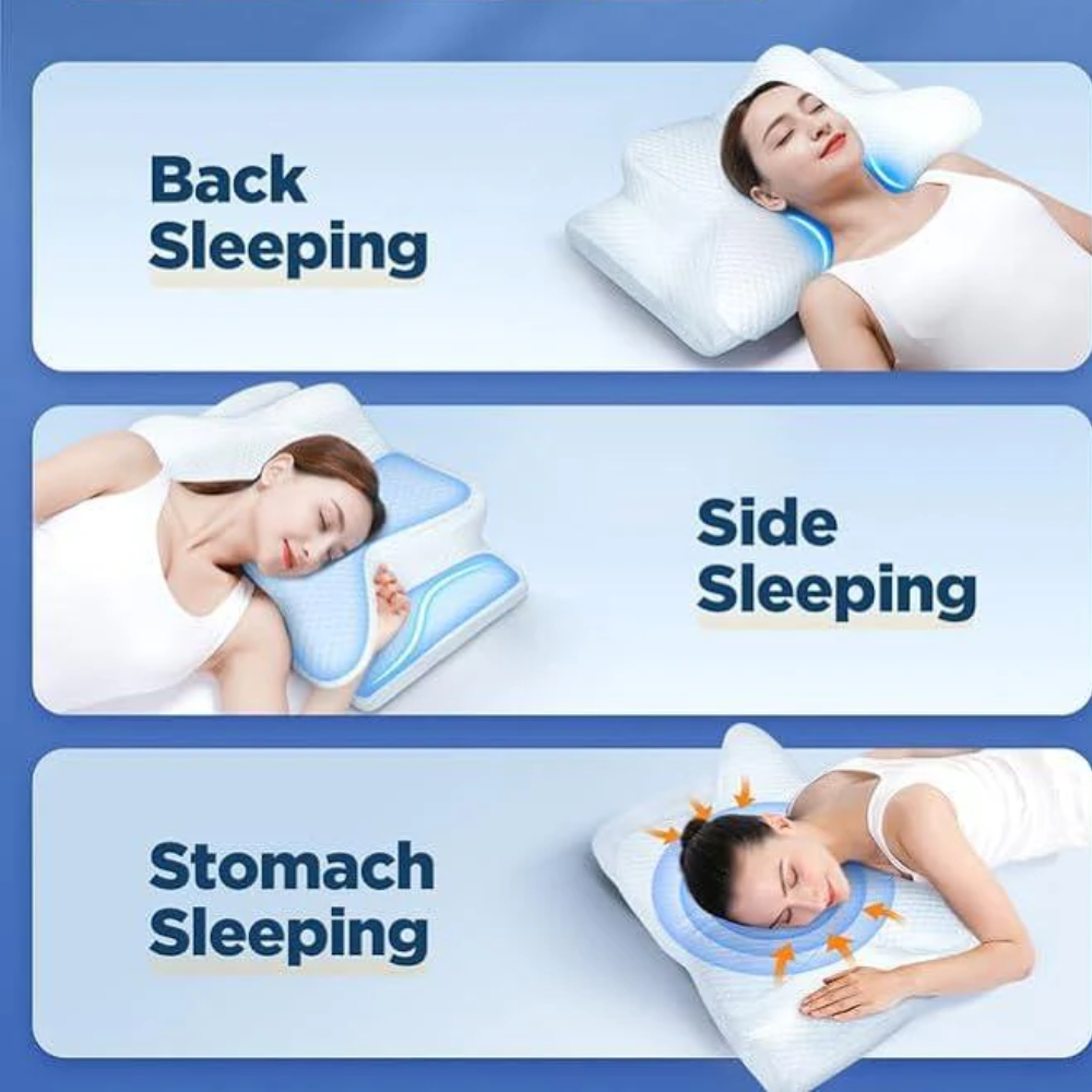 Olvoria | Pillow for Sleep Apnea & Snoring Relief – Ergonomic Memory Foam Anti-Snore Pillow for Better Breathing & Deep Sleep Support