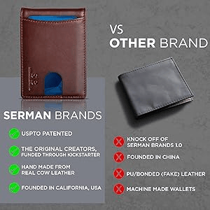 Olvoria | Pop Up Aluminum Bag Money Clip Slim Leather Slots Credit Card Holder RFID Blocking Bifold Minimalist Wallet