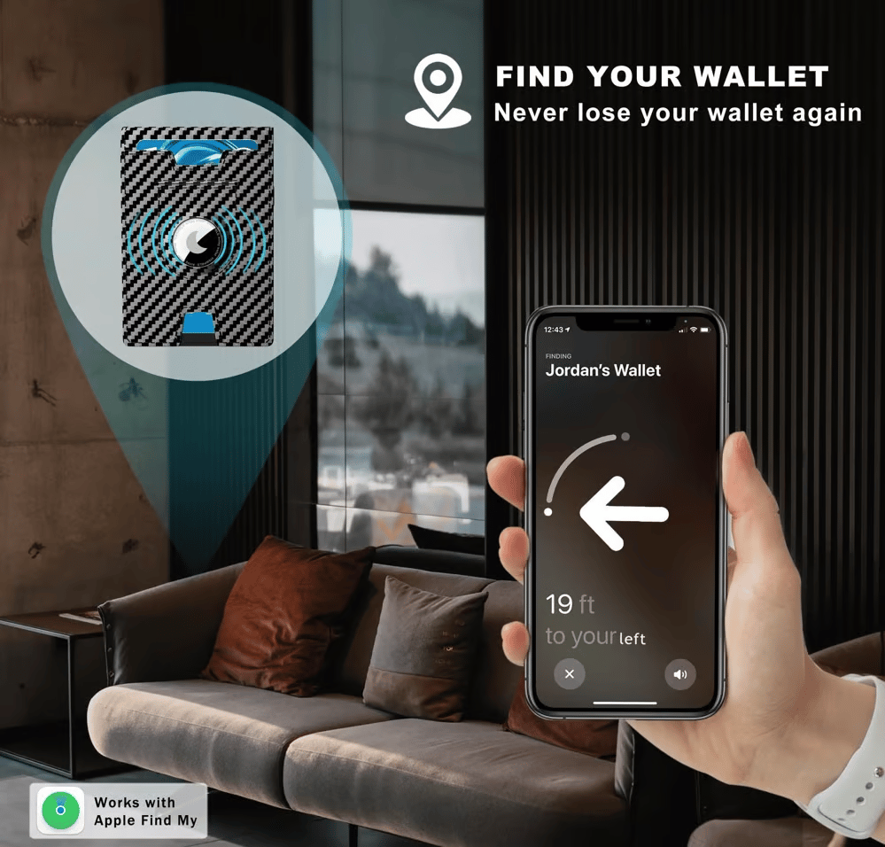 Olvoria | Pop Up Aluminum Bag Money Clip Slim Leather Slots Credit Card Holder RFID Blocking Bifold Minimalist Wallet