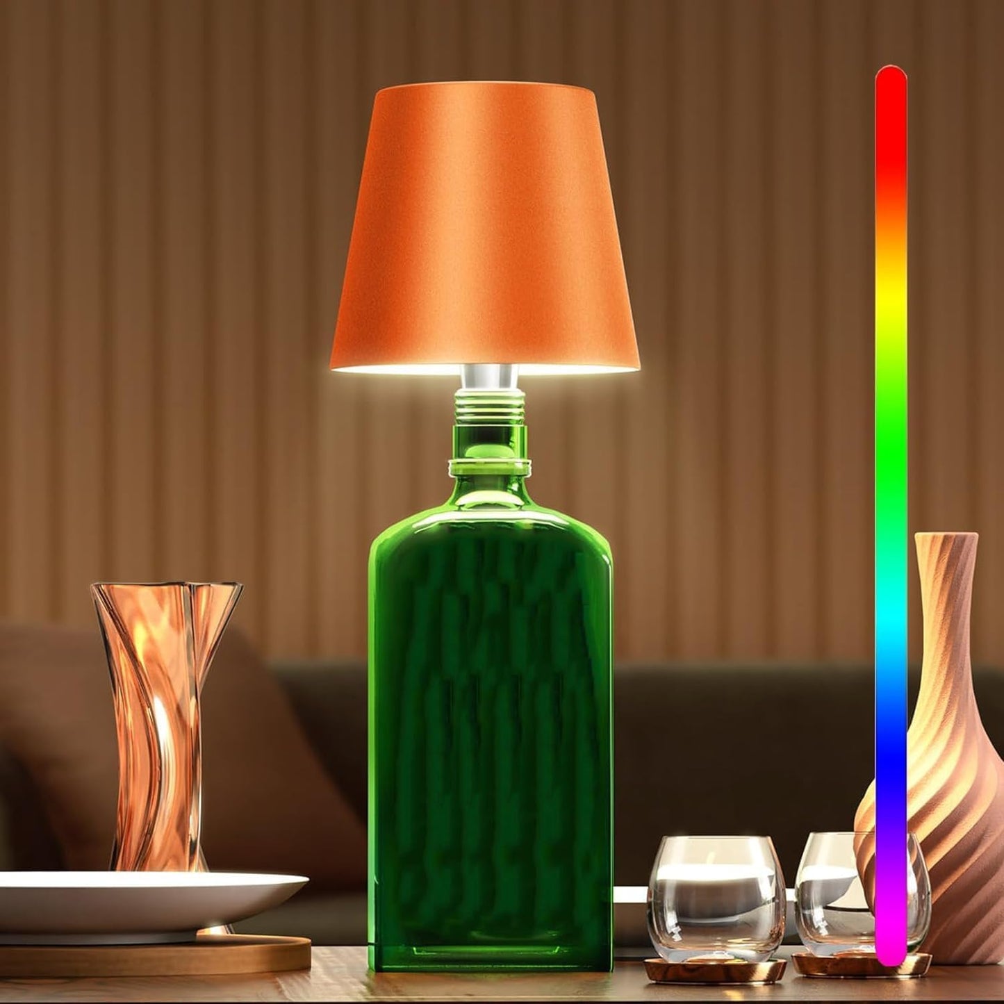 Olvoria | Portable LED Bottle Lamp with Touch Control