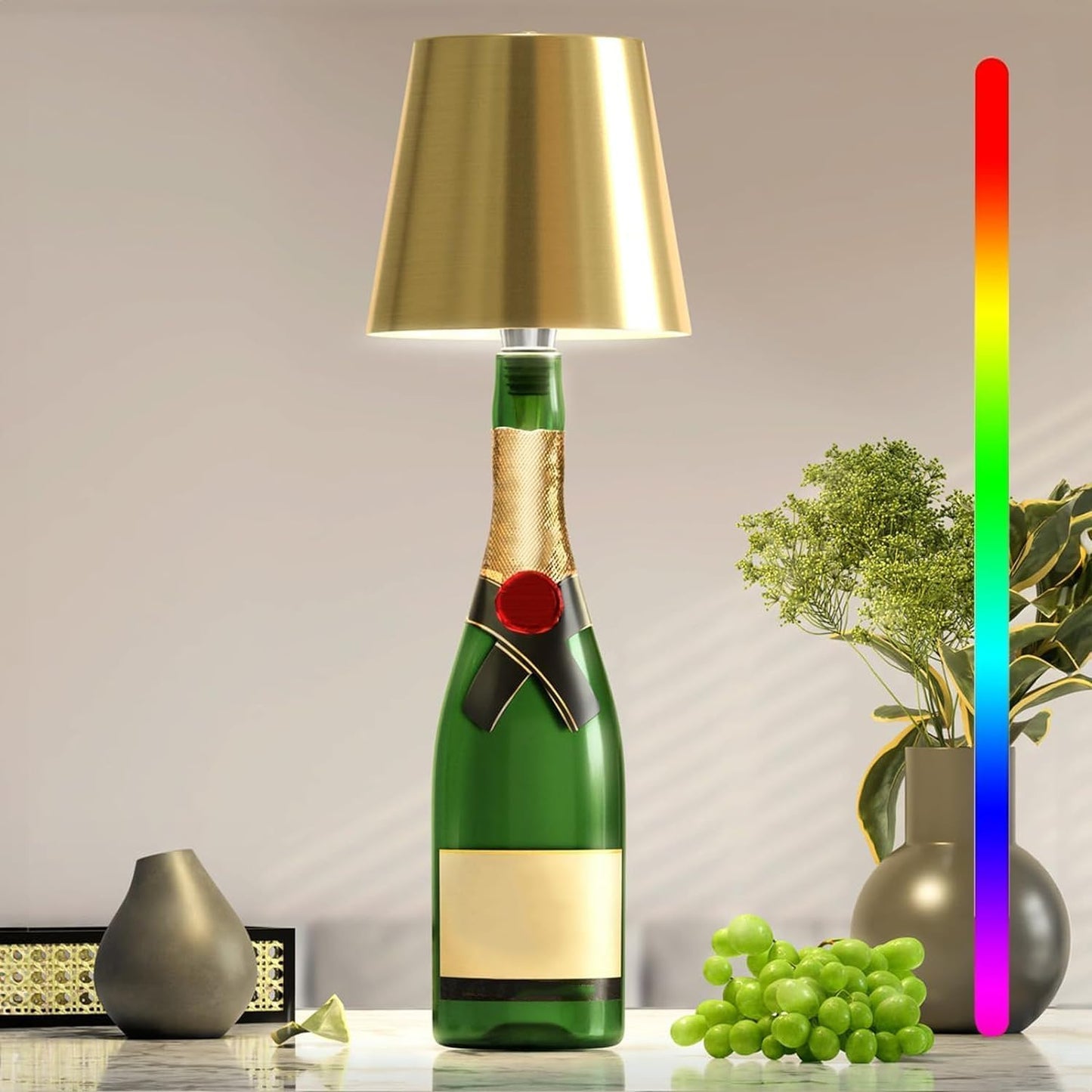 Olvoria | Portable LED Bottle Lamp with Touch Control