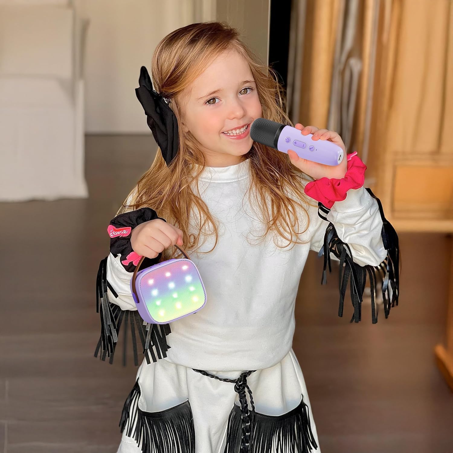 Olvoria | Portable Mini Karaoke Machine with Bluetooth Speaker and 2 Wireless Microphones – Veylo