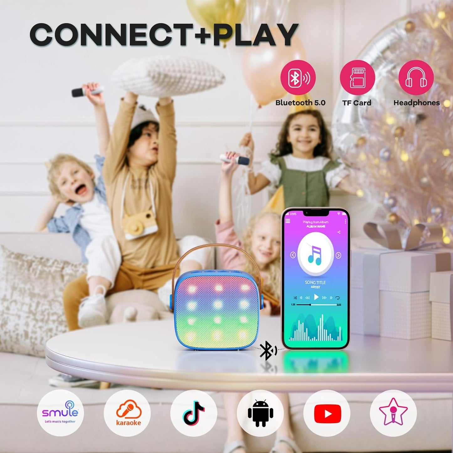 Olvoria | Portable Mini Karaoke Machine with Bluetooth Speaker and 2 Wireless Microphones – Veylo