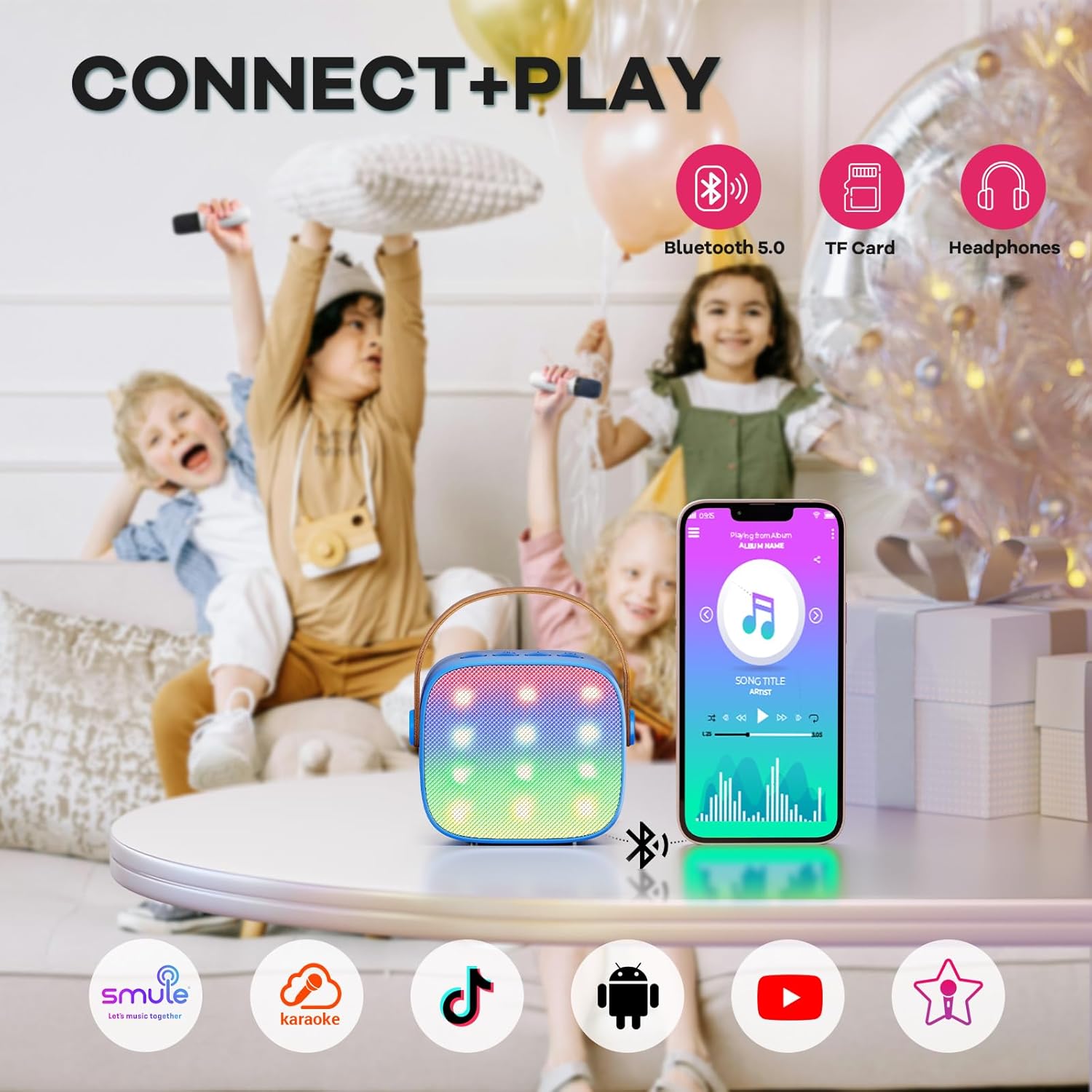 Olvoria | Portable Mini Karaoke Machine with Bluetooth Speaker and 2 Wireless Microphones – Veylo