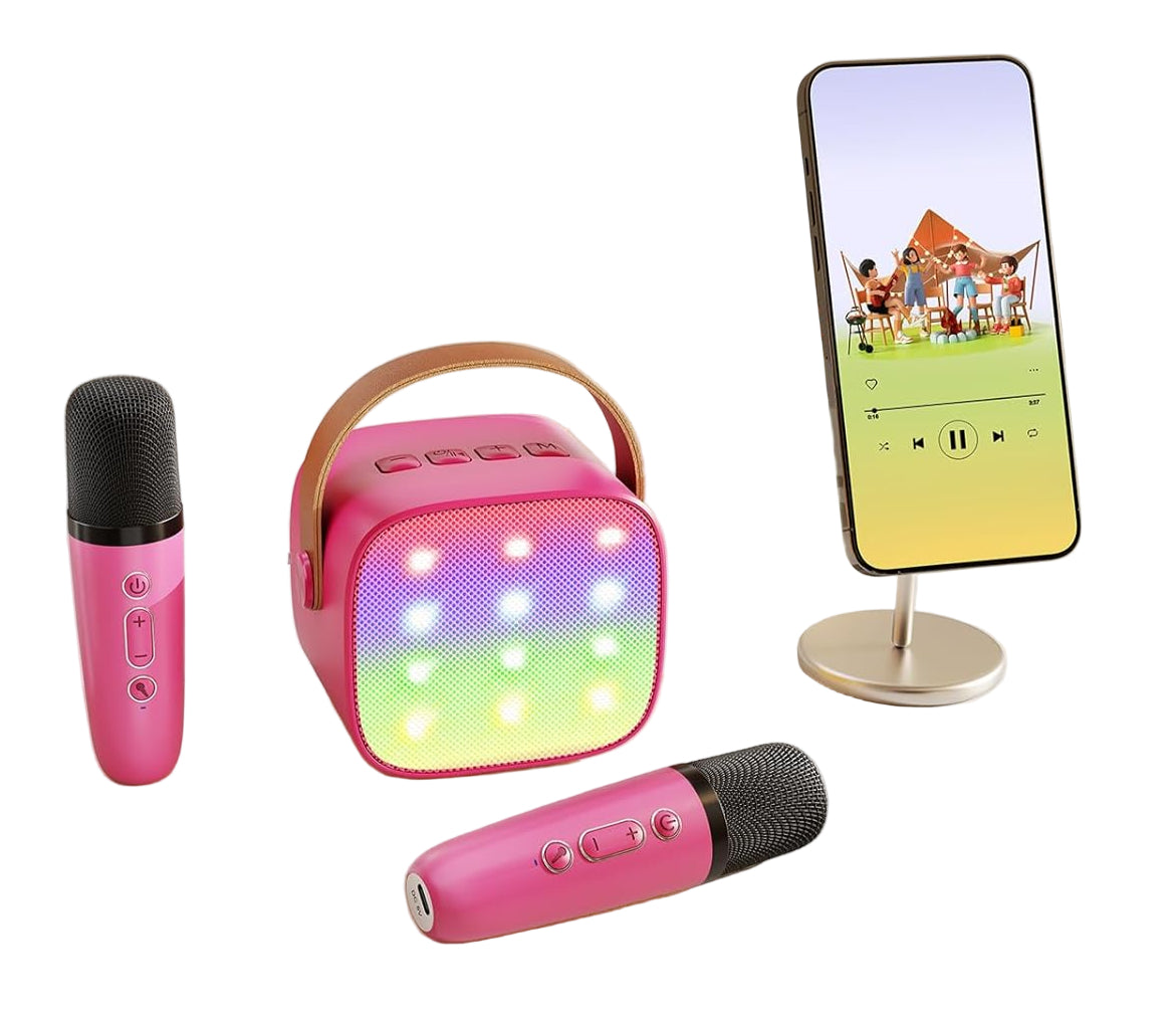 Olvoria | Portable Mini Karaoke Machine with Bluetooth Speaker and 2 Wireless Microphones – Veylo