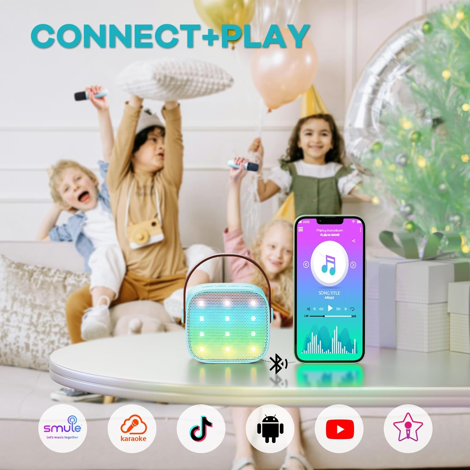Olvoria | Portable Mini Karaoke Machine with Bluetooth Speaker and 2 Wireless Microphones – Veylo