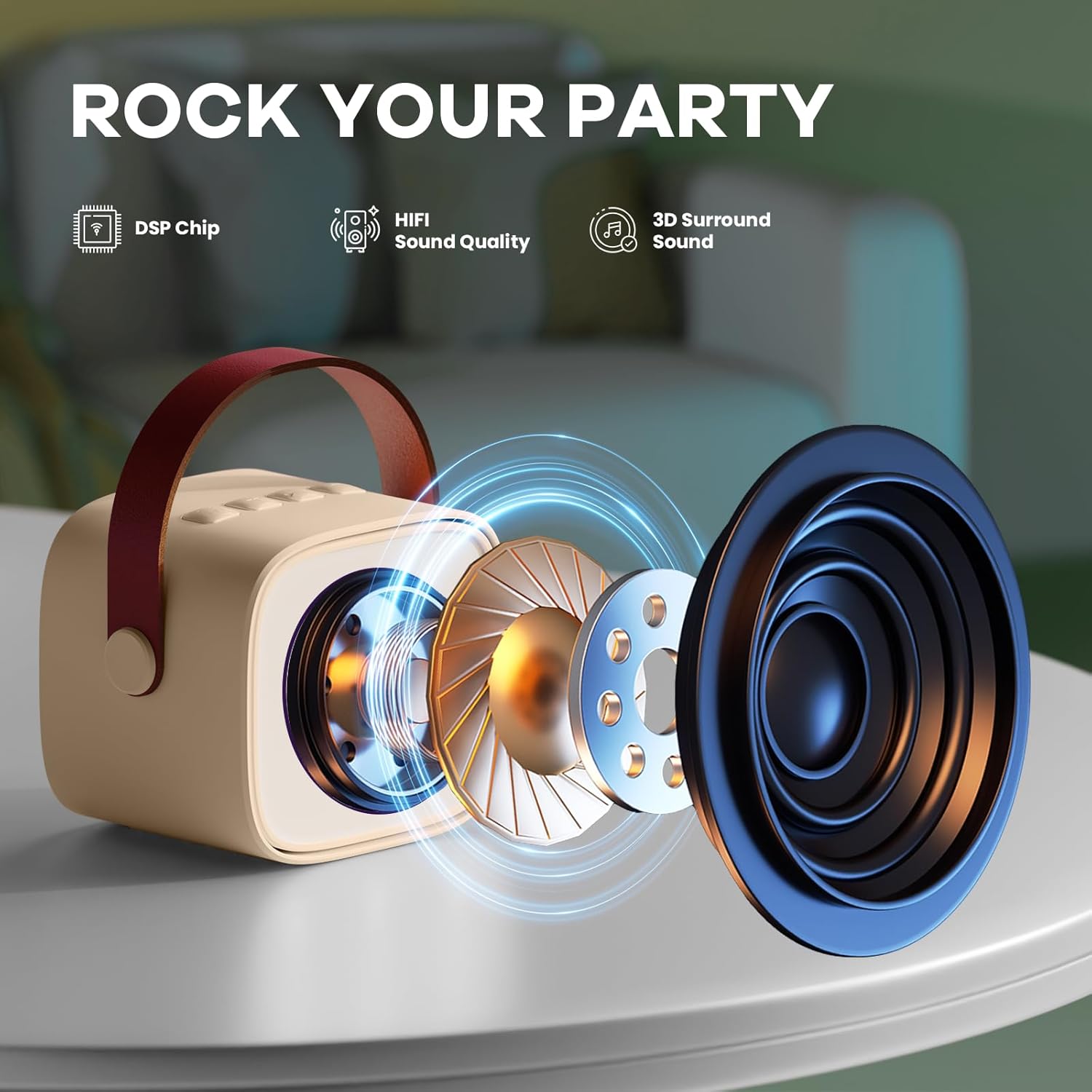 Olvoria | Portable Mini Karaoke Machine with Bluetooth Speaker and 2 Wireless Microphones – Veylo