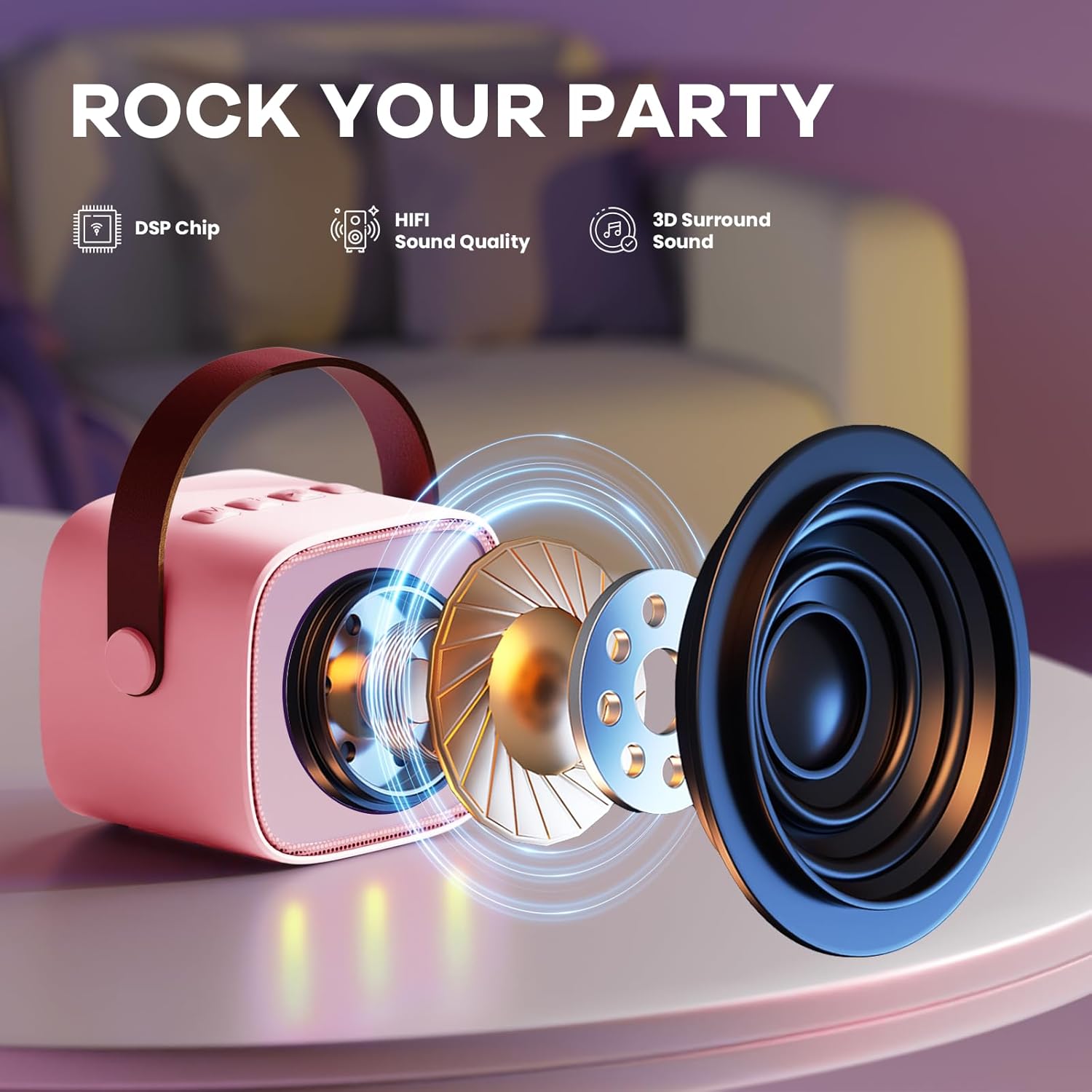 Olvoria | Portable Mini Karaoke Machine with Bluetooth Speaker and 2 Wireless Microphones – Veylo