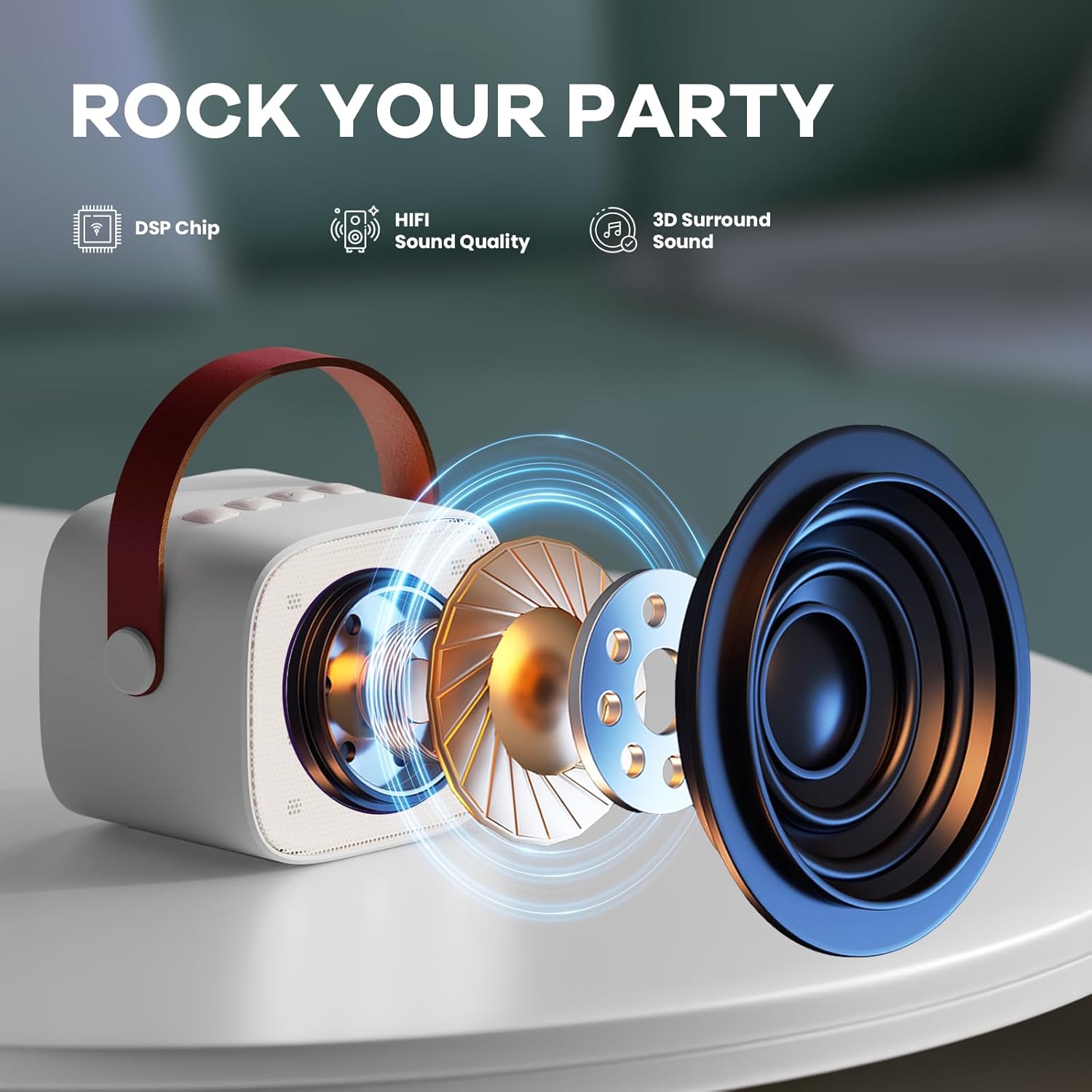 Olvoria | Portable Mini Karaoke Machine with Bluetooth Speaker and 2 Wireless Microphones – Veylo