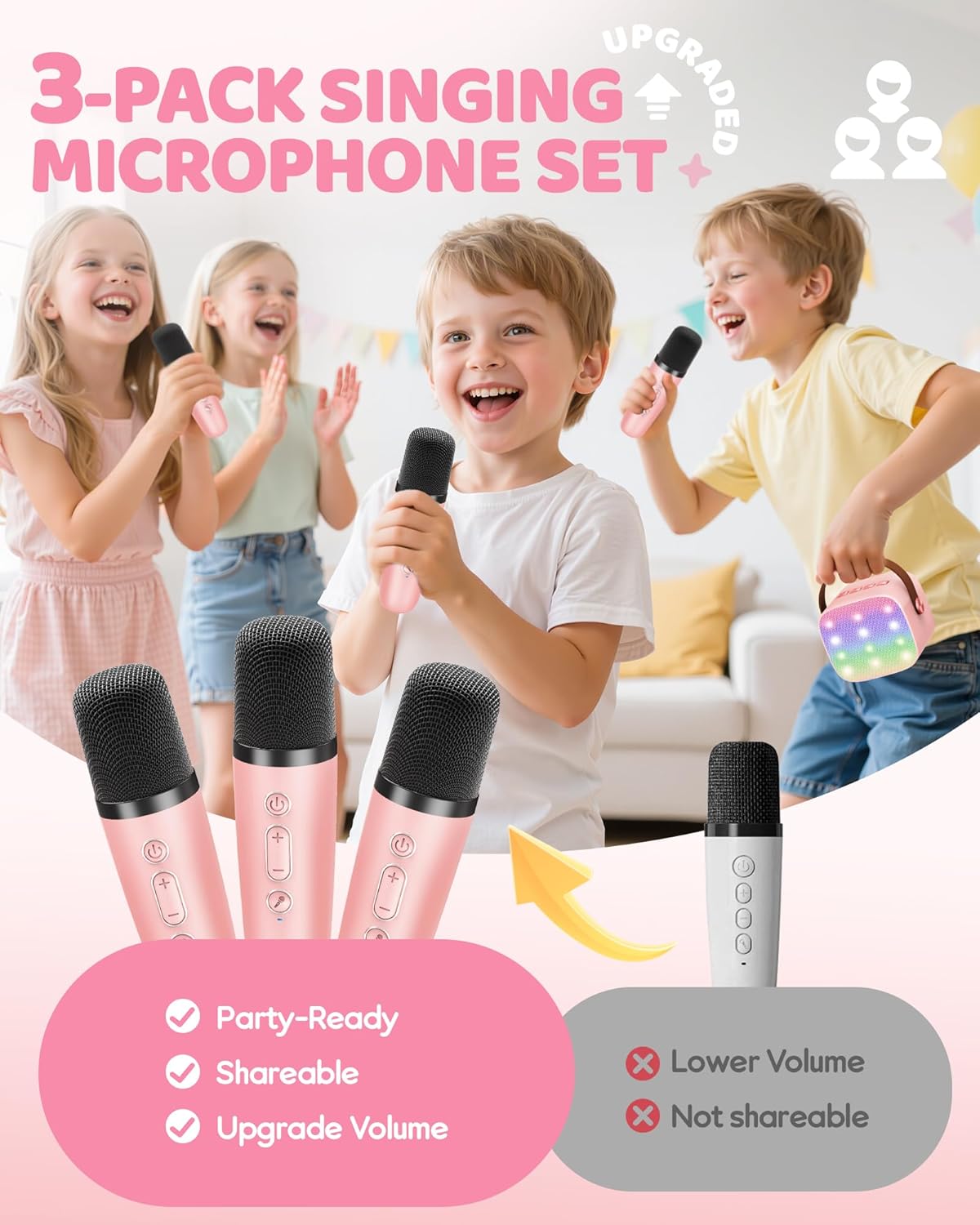 Olvoria | Portable Mini Karaoke Machine with Bluetooth Speaker and 2 Wireless Microphones – Veylo