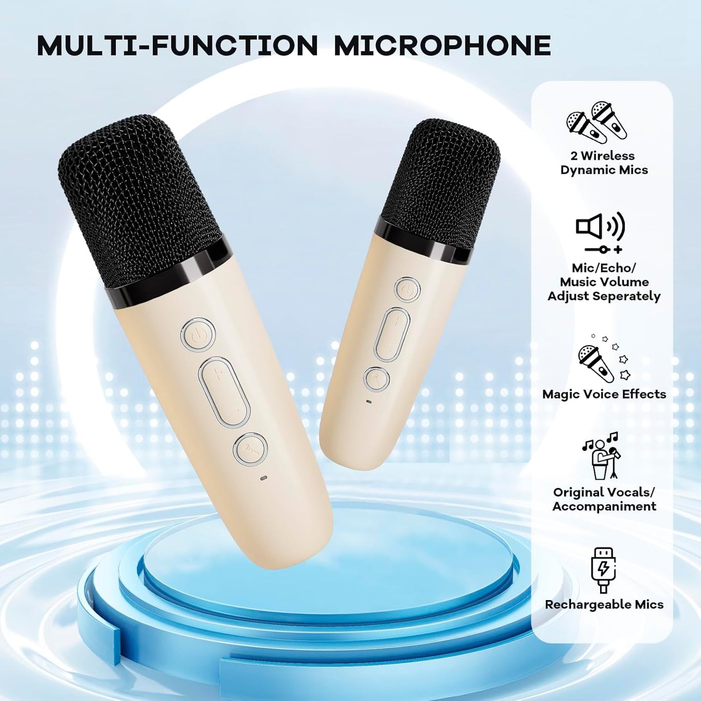 Olvoria | Portable Mini Karaoke Machine with Bluetooth Speaker and 2 Wireless Microphones – Veylo
