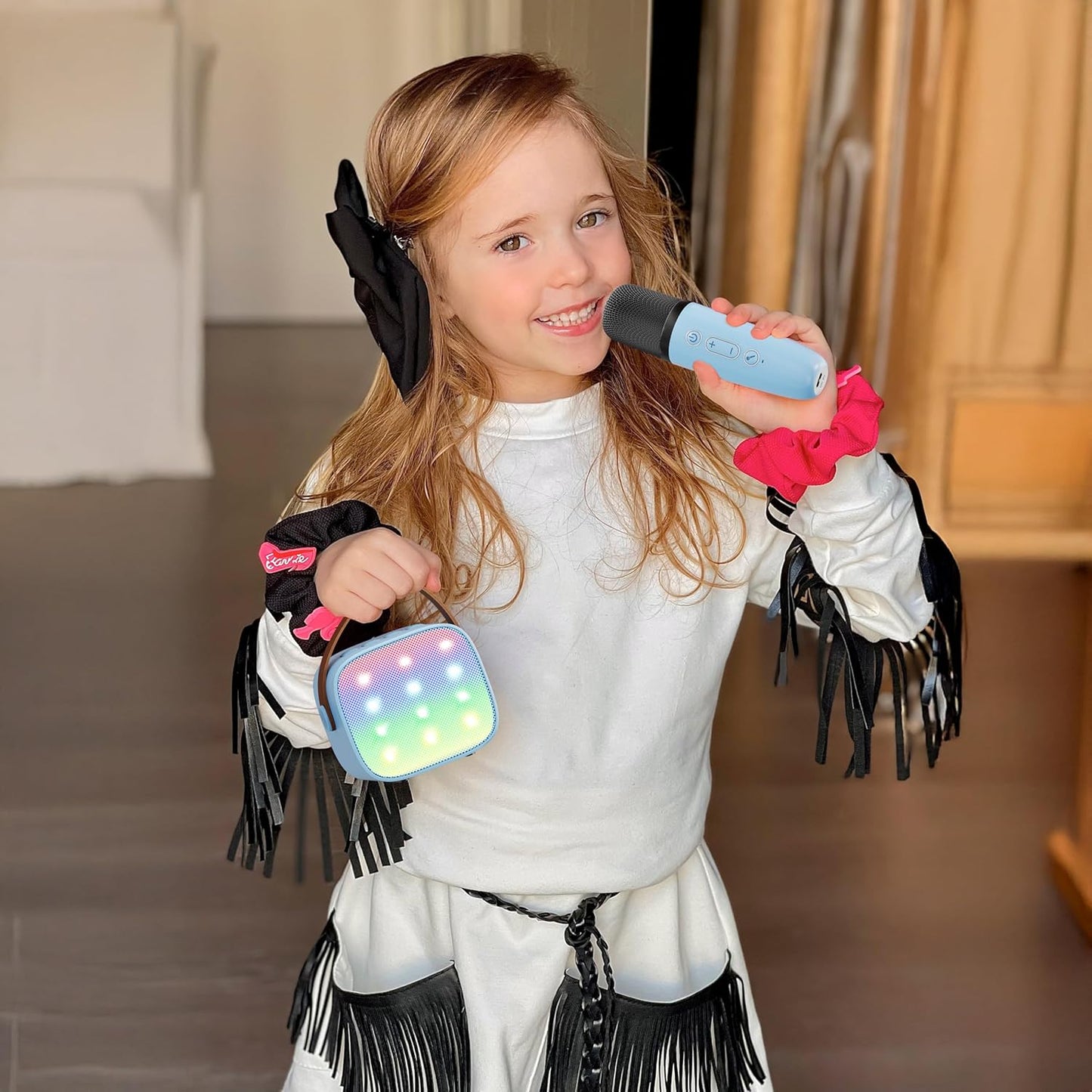 Olvoria | Portable Mini Karaoke Machine with Bluetooth Speaker and 2 Wireless Microphones – Veylo