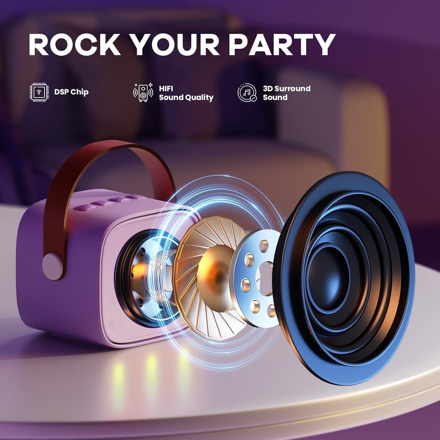 Olvoria | Portable Mini Karaoke Machine with Bluetooth Speaker and 2 Wireless Microphones – Veylo