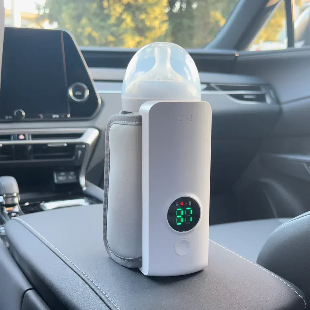 Olvoria | Portable Rechargeable Baby Bottle Warmer with Digital Display