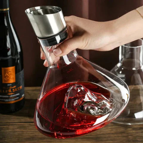 Olvoria | Premium Wine Decanter | Lead-Free Crystal with Rapid Aeration & Filtration for Enhanced Tasting Experience