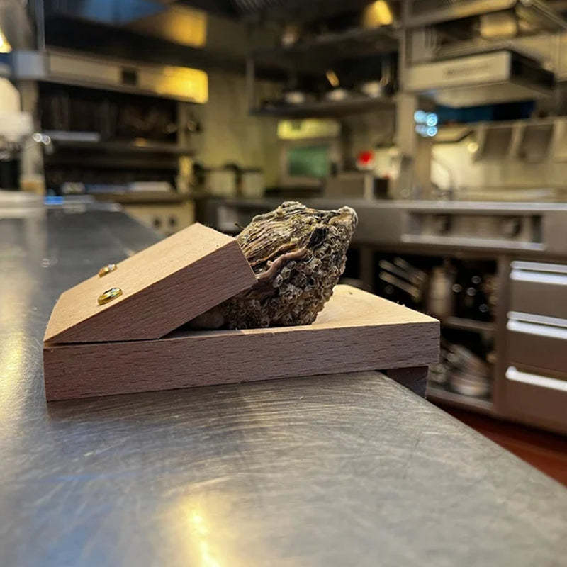 Olvoria | Premium Wood Handle Oyster Shell Opener Clamp