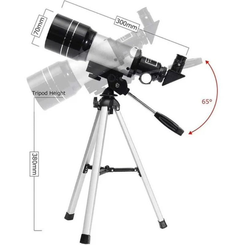 Olvoria | Professional Astronomical Telescope | 70mm Aperture, 300mm Focal Length & Easy Setup for Stargazing and Nature Exploration
