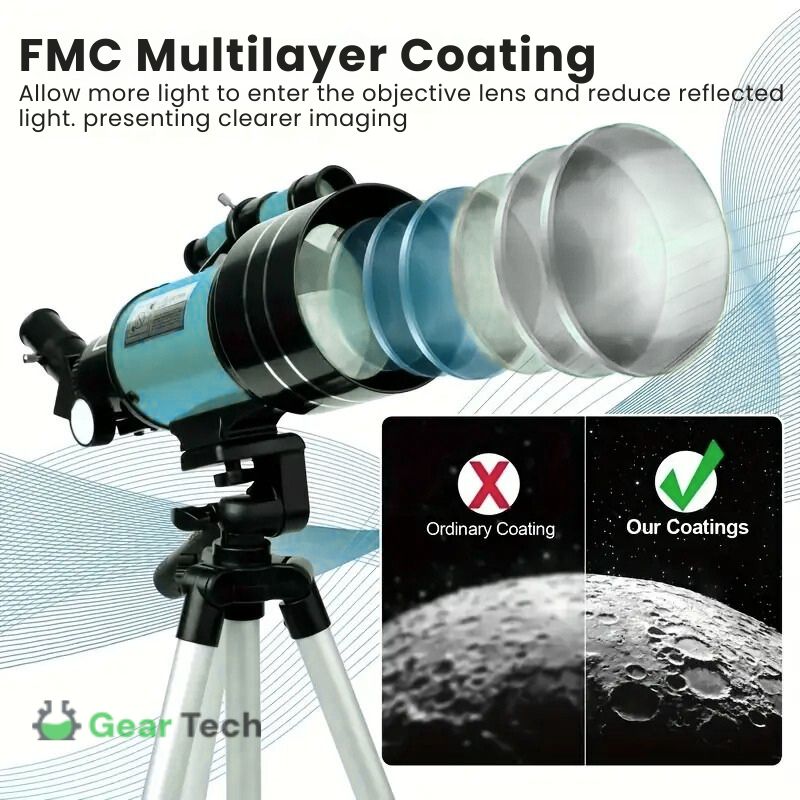 Olvoria | Professional Astronomical Telescope | 70mm Aperture, 300mm Focal Length & Easy Setup for Stargazing and Nature Exploration