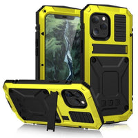 Olvoria | Coque métallique protectrice antichoc avec verre trempé pour iPhone
