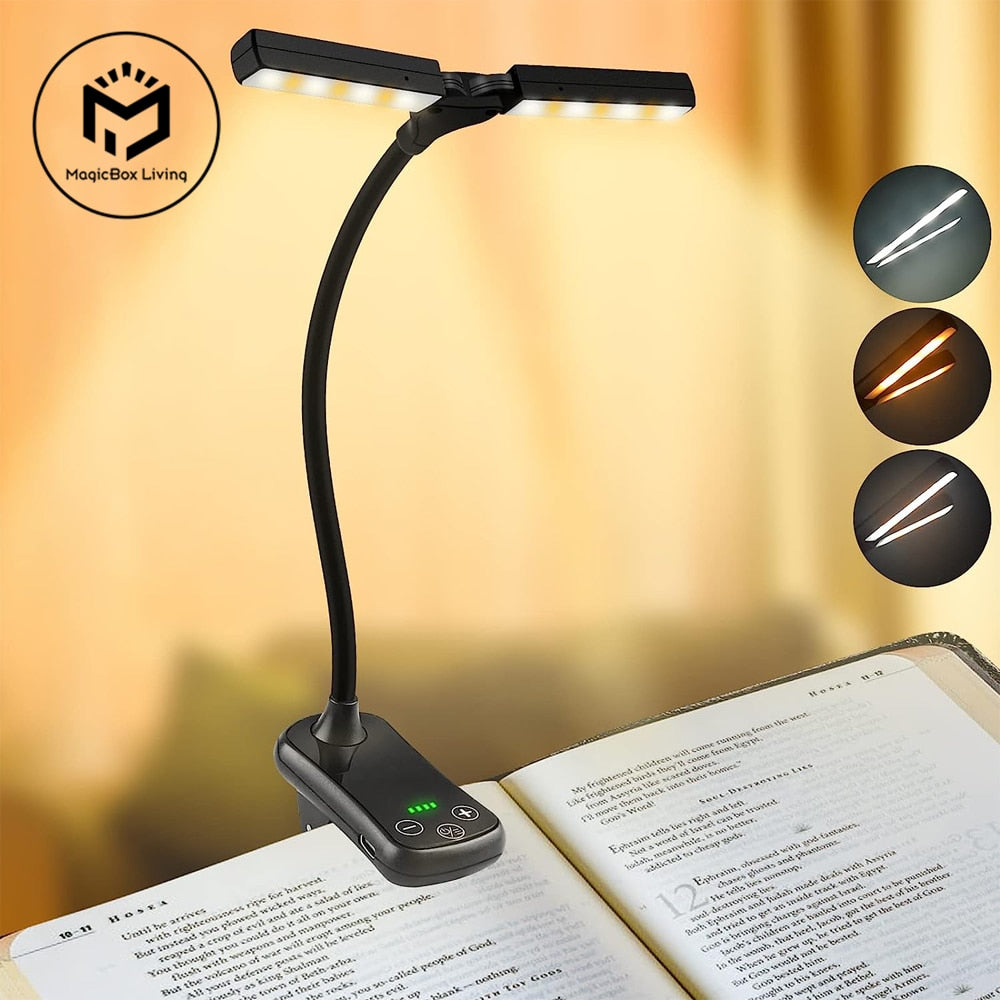 Olvoria | Rechargeable Clip-on Book Light with Dual Lighting