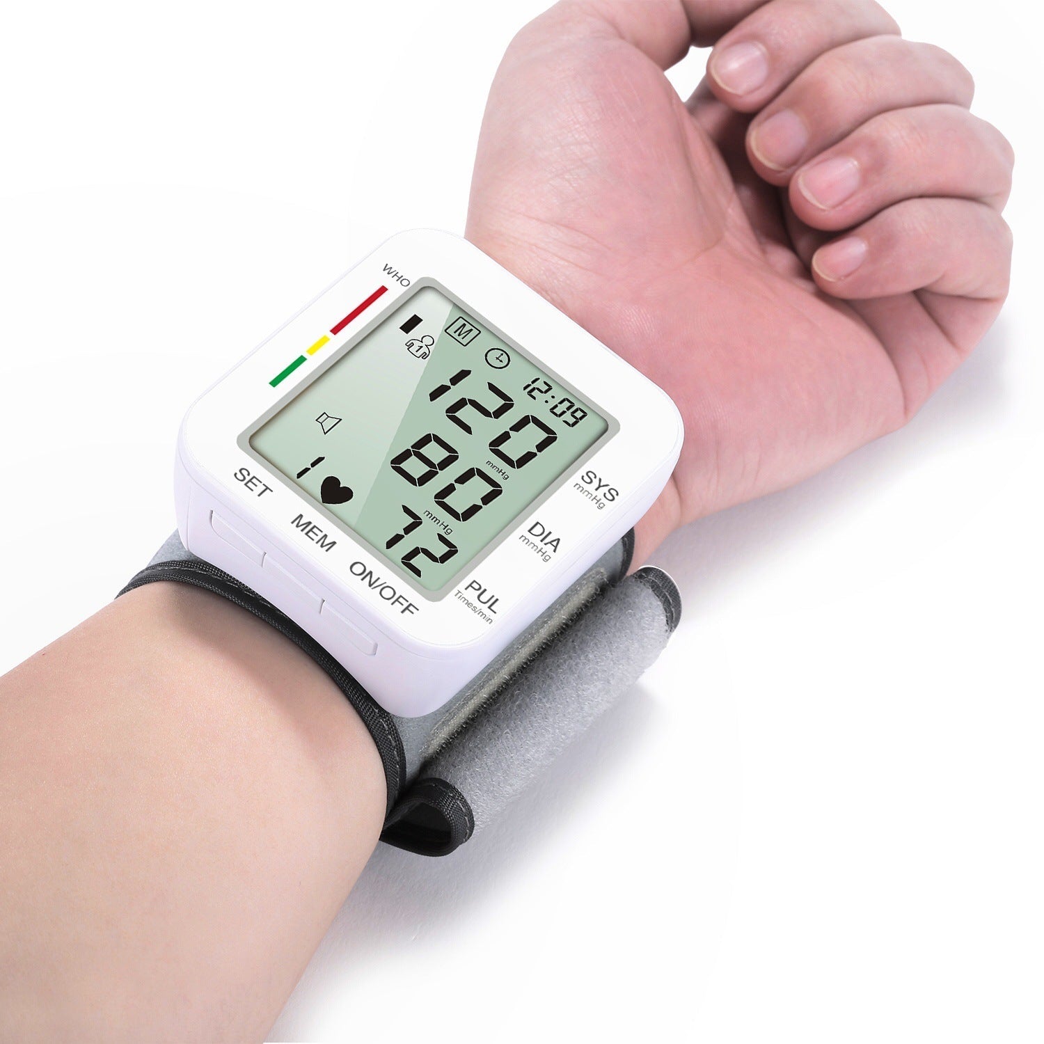 Olvoria | Rechargeable Electronic Wrist Blood Pressure Monitor, with Accurate Quick Reading, Large Display and One-Button Operation, for Home Use