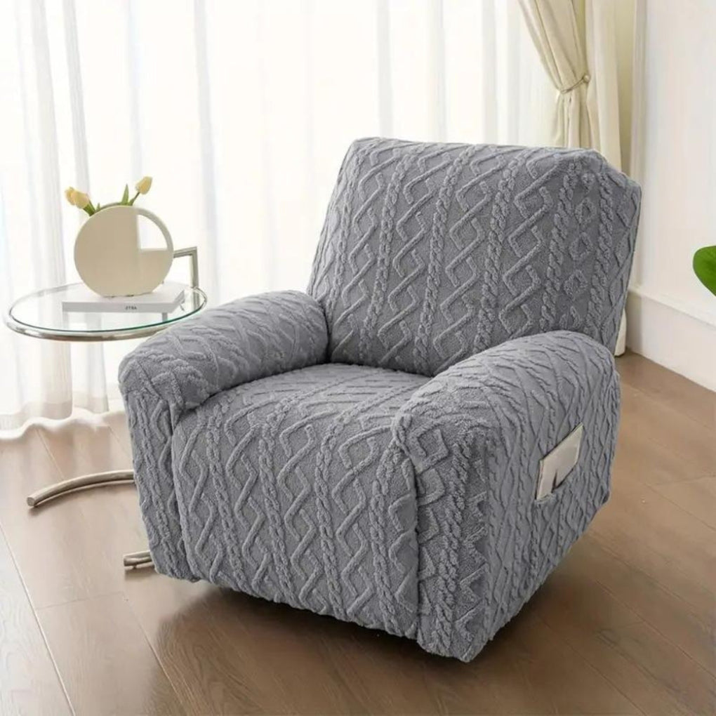 Olvoria | Recliner Chair Cover with Cable Knit Texture
