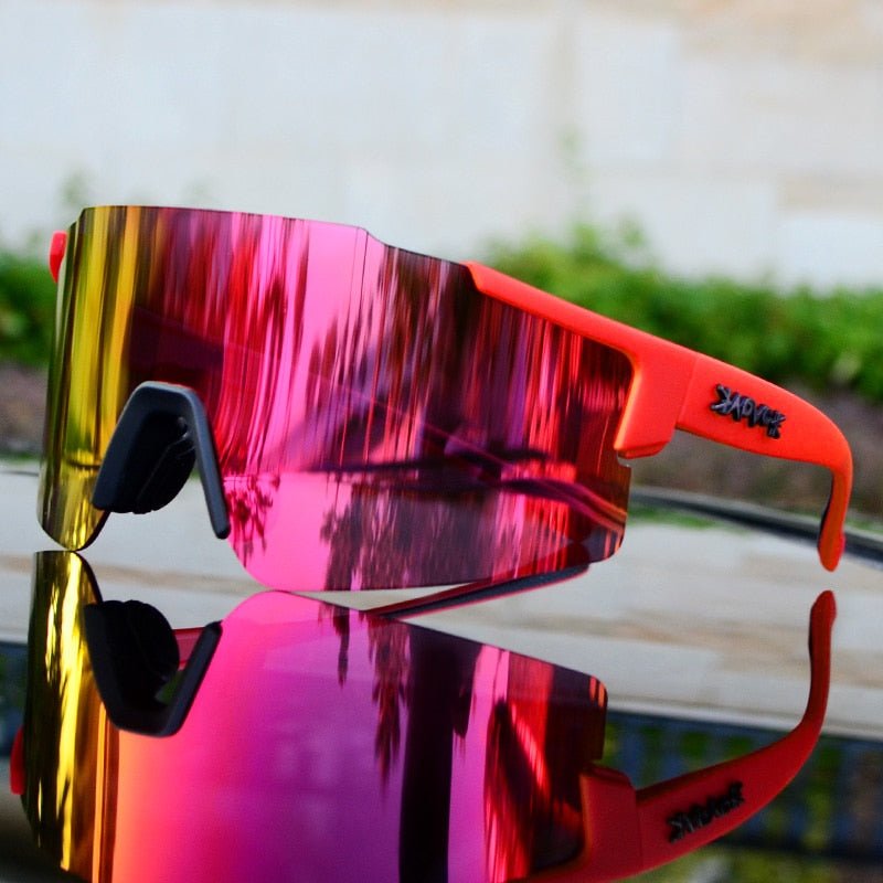 Olvoria | ReflectRide Sports Sunglasses – Aerodynamic Cycling Glasses with UV Protection and Interchangeable Frame