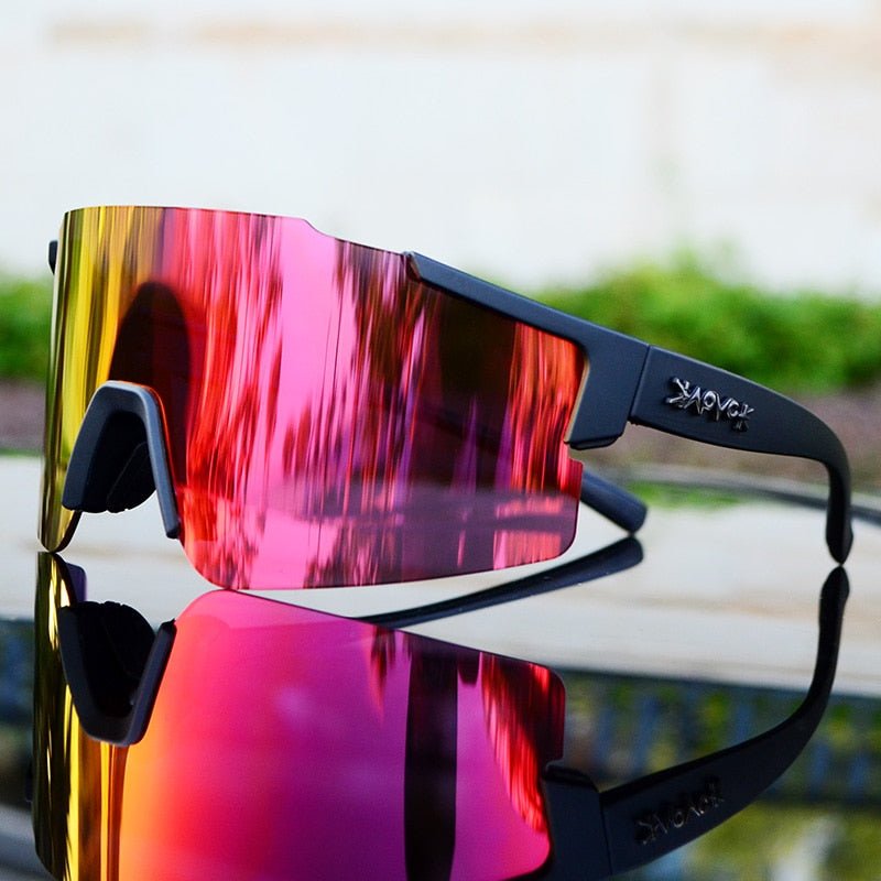 Olvoria | ReflectRide Sports Sunglasses – Aerodynamic Cycling Glasses with UV Protection and Interchangeable Frame