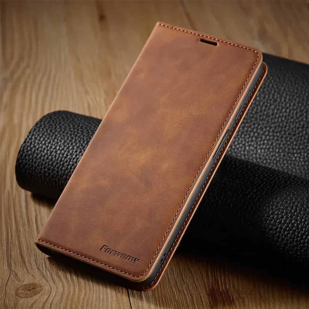 Olvoria Samsung Case: Magnetic Leather Bag for Stylish Protection