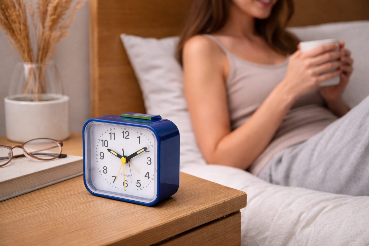 Olvoria | Silent & Peaceful Alarm Clock – Non-Ticking, Gentle Wake-Up Light, Snooze Function