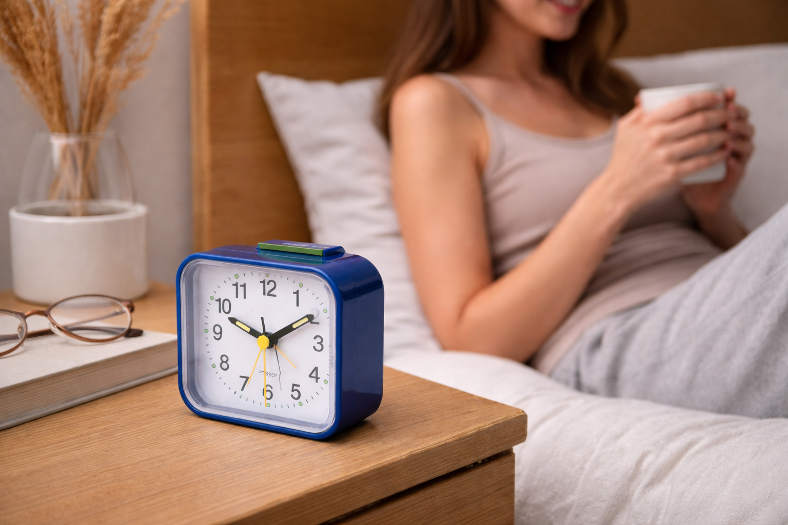 Olvoria | Silent & Peaceful Alarm Clock – Non-Ticking, Gentle Wake-Up Light, Snooze Function