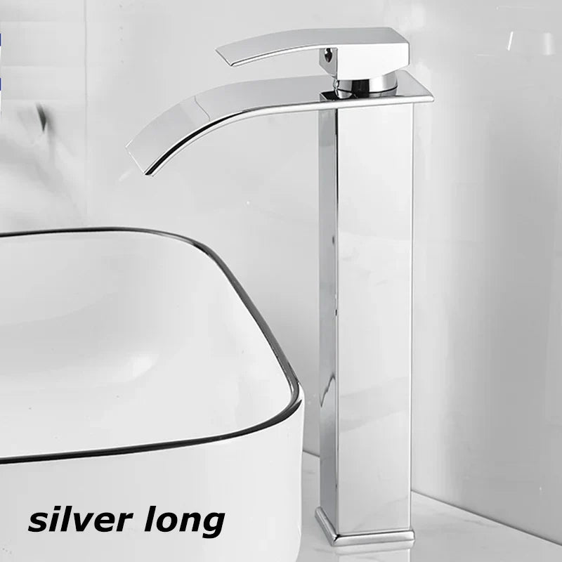 Olvoria Sink Mixer Aqualis Noir | Stainless Steel | Hot & Cold Water | For Bathroom & Guest Toilet