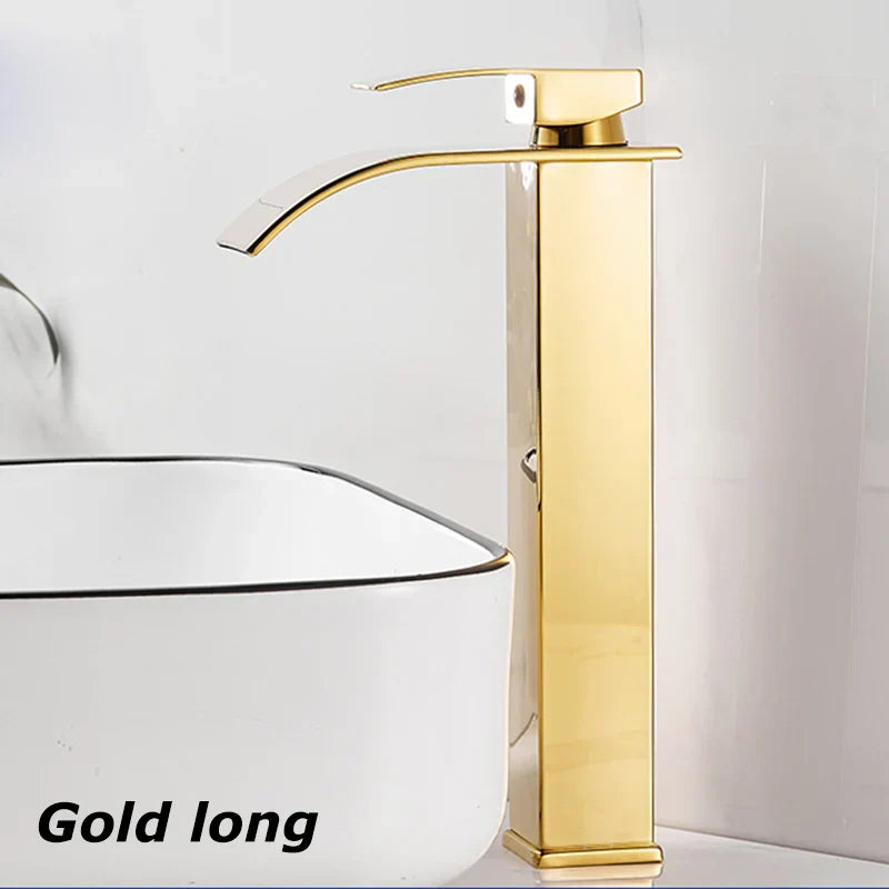 Olvoria Sink Mixer Aqualis Noir | Stainless Steel | Hot & Cold Water | For Bathroom & Guest Toilet