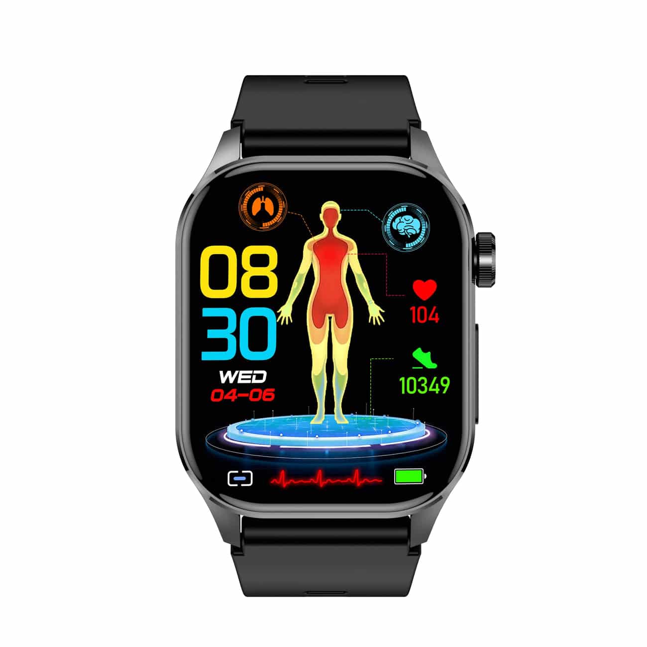 Olvoria | Smartwatch with EKG, Blood Sugar and Blood Pressure Measurement - HealthSync