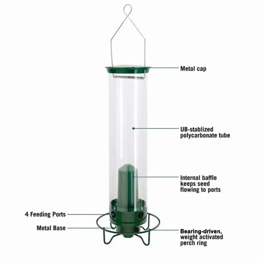 Olvoria | Squirrel-Proof Bird Feeder with Multiple Feeding Ports