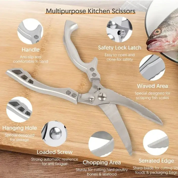 Olvoria | Super strong kitchen scissors – stainless steel & effortless cutting