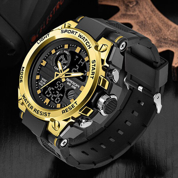 Olvoria | TitanGuard Military Men's Watch – Robust Multifunctional Analog & Digital Watch