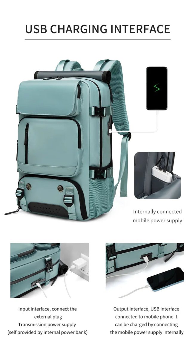 Olvoria | TRAVELMAX Pack – Waterproof Travel Backpack with USB Port, Shoe Compartment & Anti-Theft Pocket