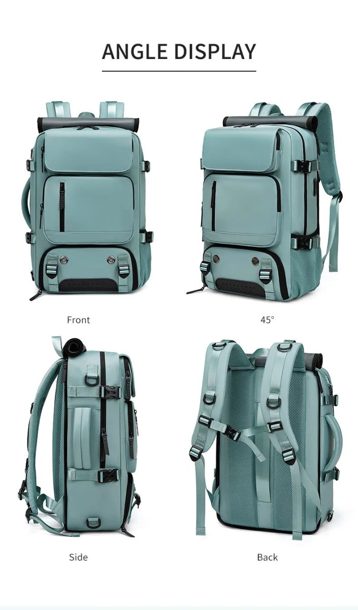 Olvoria | TRAVELMAX Pack – Waterproof Travel Backpack with USB Port, Shoe Compartment & Anti-Theft Pocket