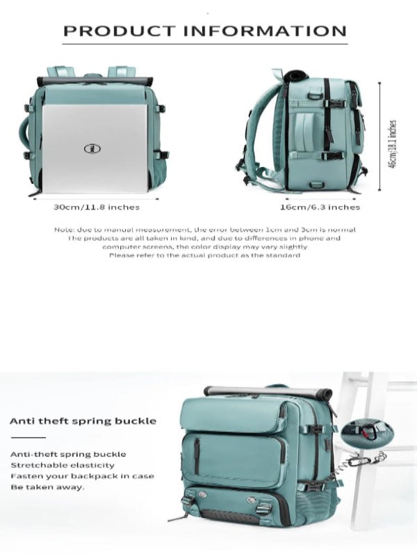 Olvoria | TRAVELMAX Pack – Waterproof Travel Backpack with USB Port, Shoe Compartment & Anti-Theft Pocket