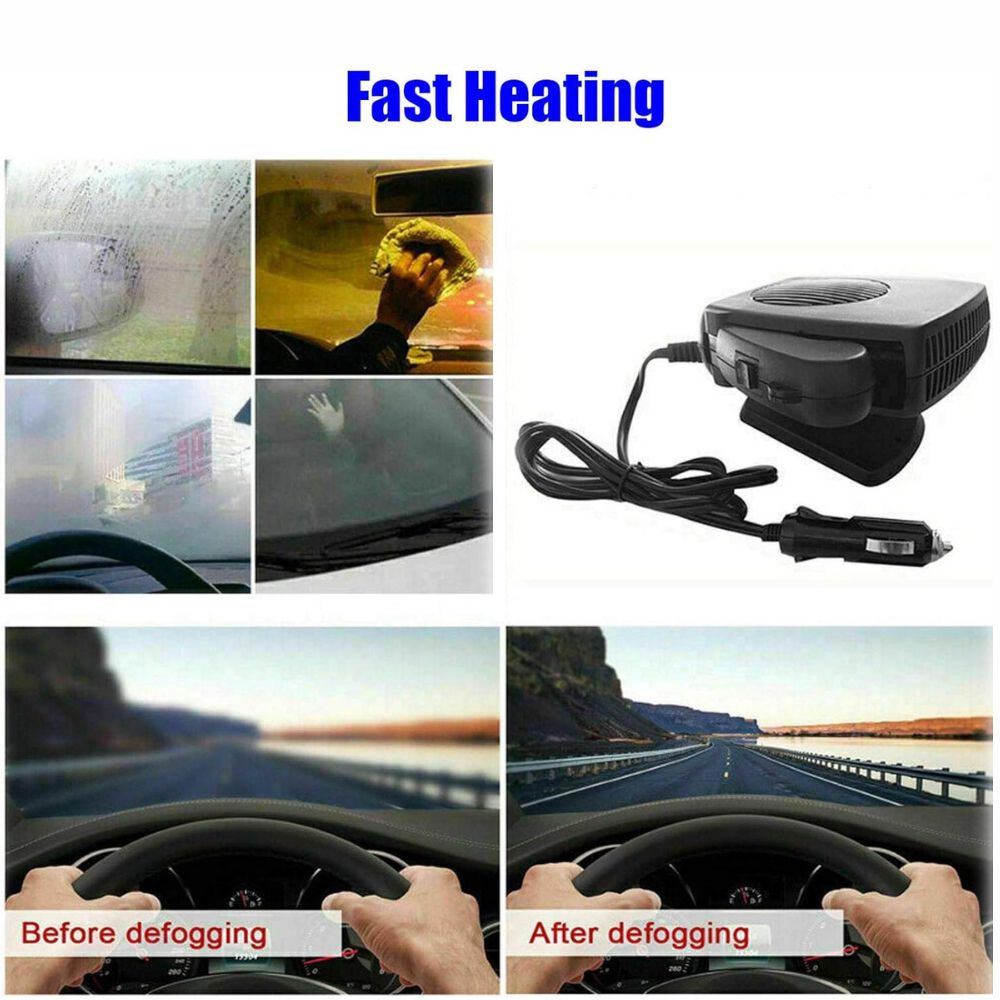 Olvoria | TurboHeat | 12V Car Heater – 150W/300W Ceramic Fan Heater, Portable Car Dehumidifier & Heater