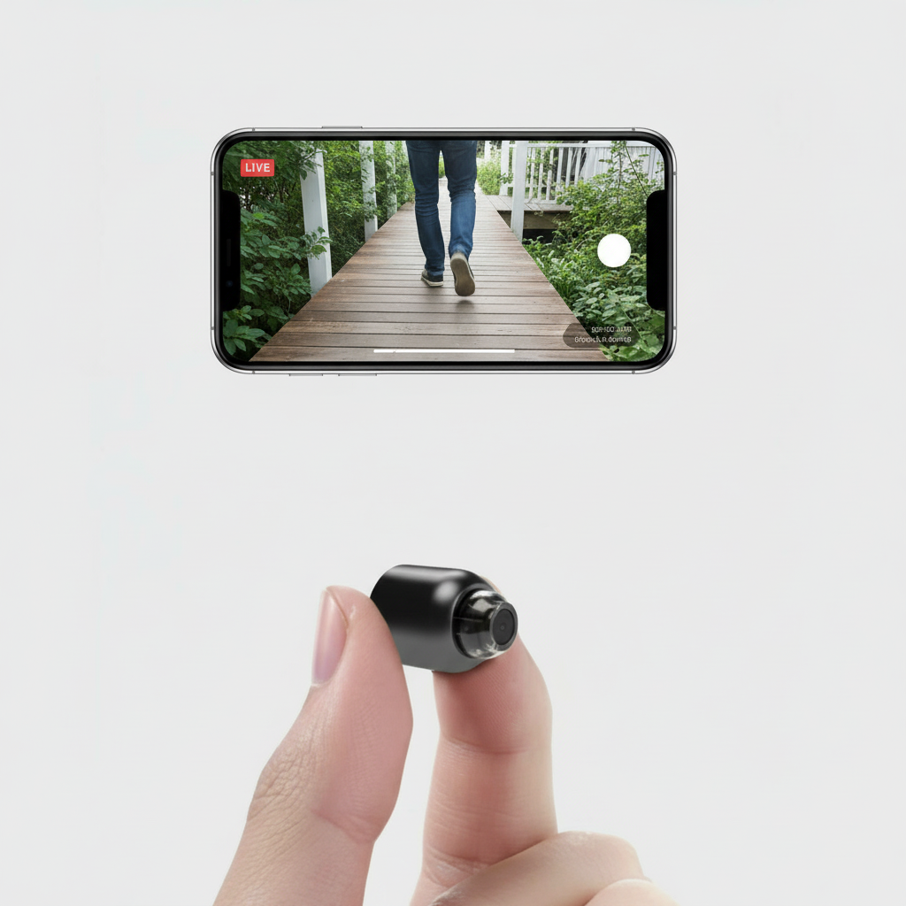 Olvoria | Ultra-Small WiFi IP Camera | 1080p Full HD | 120° Wide Angle Lens | Infrared Night Vision & Motion Sensor | 2-Way Audio | Global Remote Access