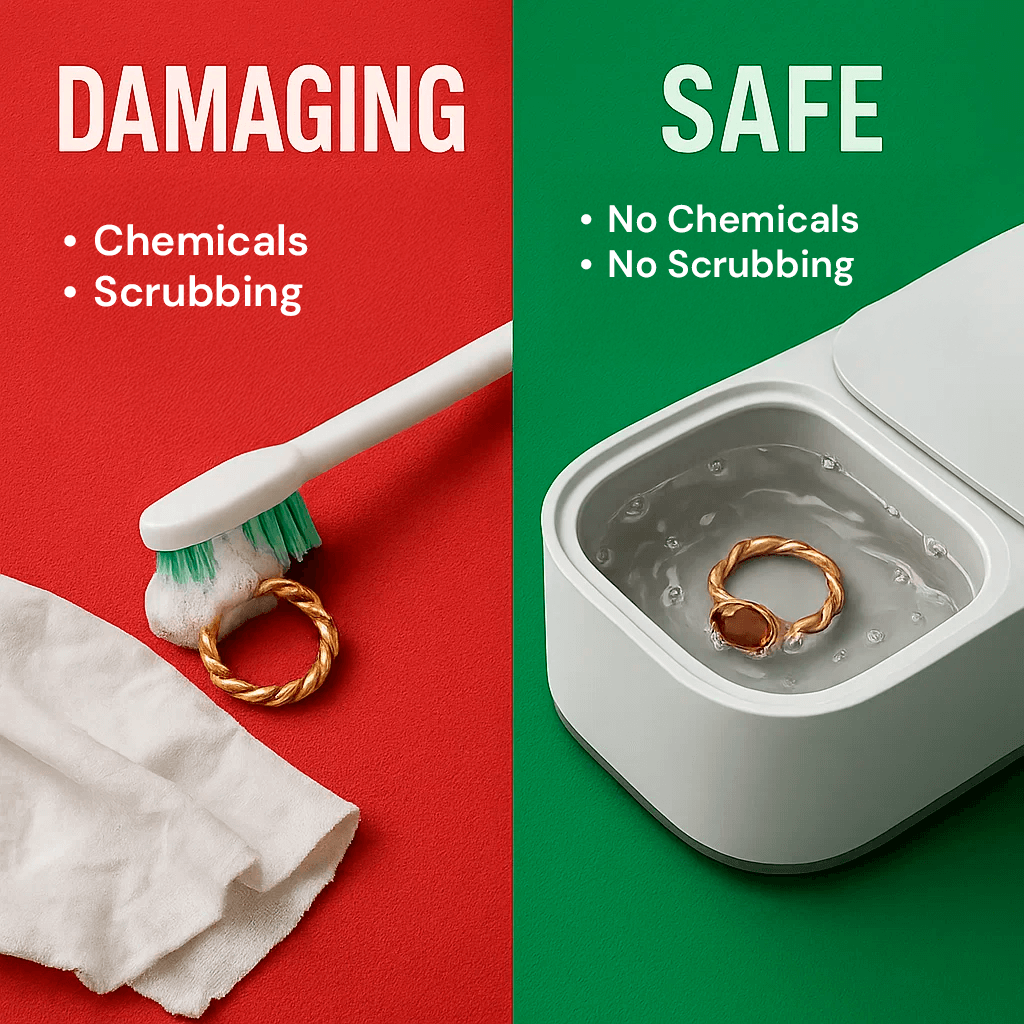 Olvoria | Ultrasonic Cleaning Device | Gentle, Efficient & Versatile for Jewelry, Glasses, Watches, and Dentures