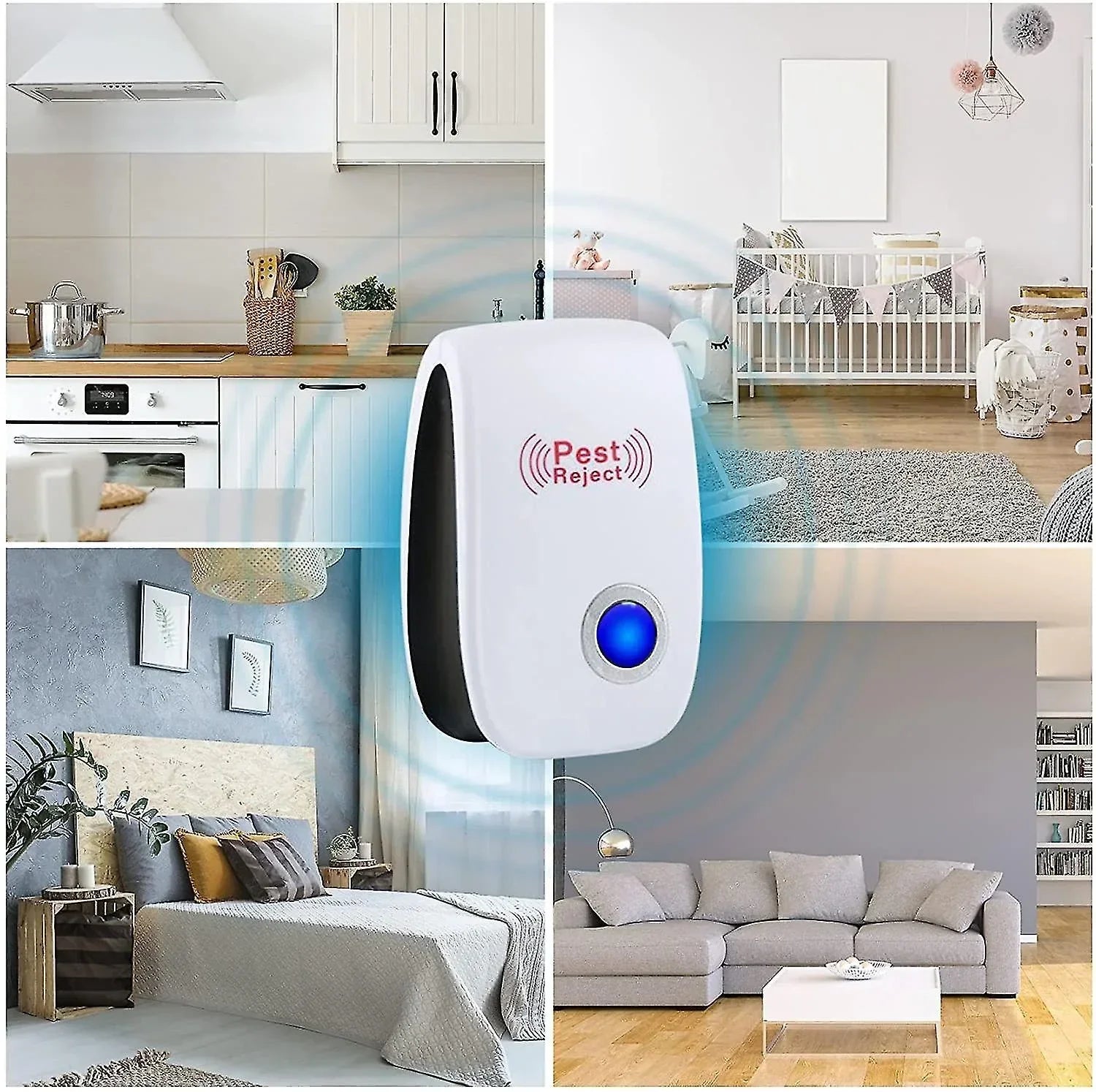 Olvoria | Ultrasonic Pest Repeller for Rodents & Insects, 80m² Coverage