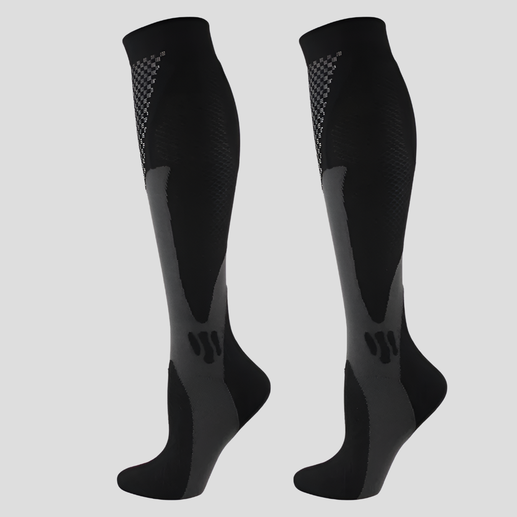 Olvoria | Unisex Compression Socks - Knee High with Breathable Mesh Pattern