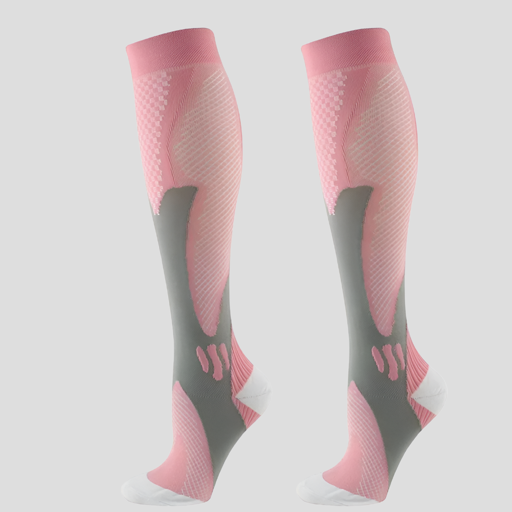 Olvoria | Unisex Compression Socks - Knee High with Breathable Mesh Pattern