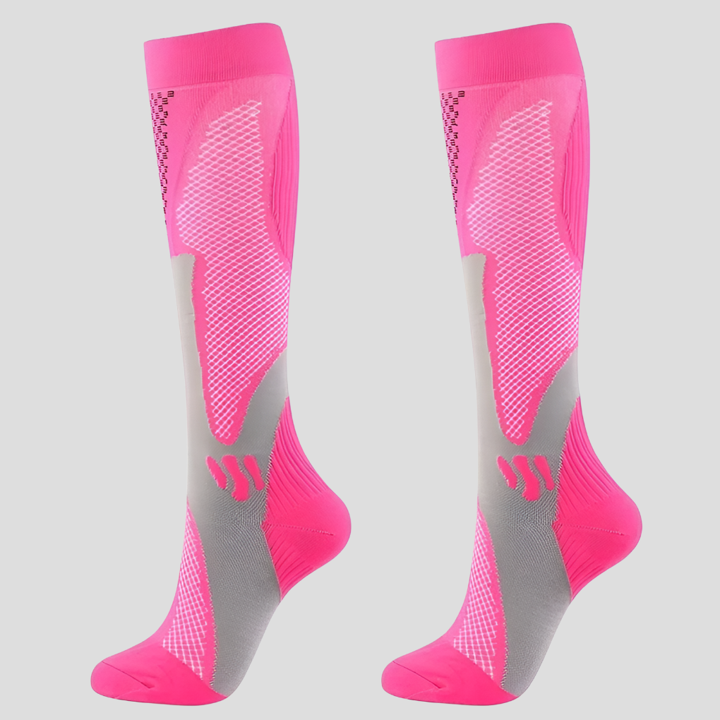 Olvoria | Unisex Compression Socks - Knee High with Breathable Mesh Pattern