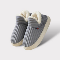 Olvoria | Chaussons bottines unisexes en velours côtelé - doublés